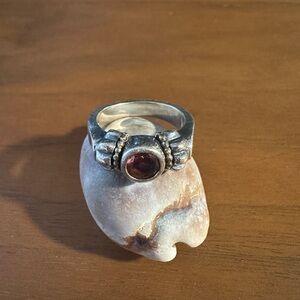 LAGOS garnet sterling silver ring